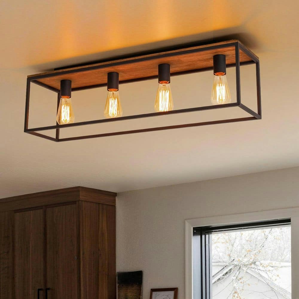 Velar 31.5-inch 4-Light Farmhouse Semi-Flush Mount: $145.89