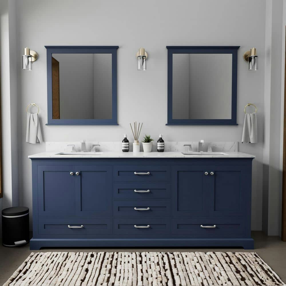 Dukes 80-Inch Double Bath Vanity with Carrara Marble Top and Mirrors: $2,799 Dukes 80-Inch Double Bath Vanity with Carrara Marble Top and Mirrors: $2,799