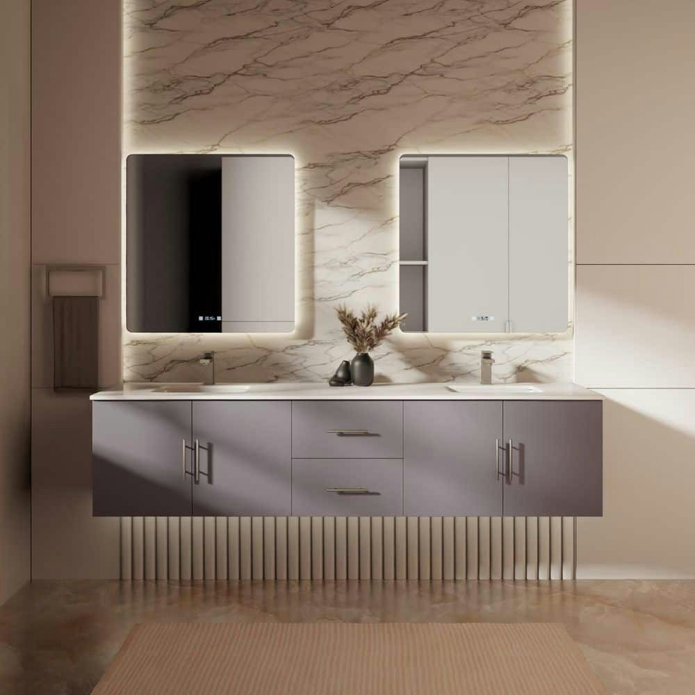 Geneva 80-Inch Double Bath Vanity with Quartz Top: $2,609 Geneva 80-Inch Double Bath Vanity with Quartz Top: $2,609