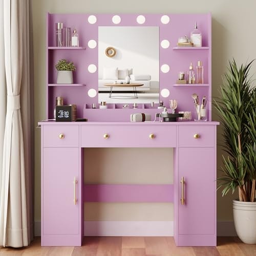 Wodeer 43-Inch Makeup Vanity Desk with Mirror and Lights: $161.49 Wodeer 43-Inch Makeup Vanity Desk with Mirror and Lights: $161.49