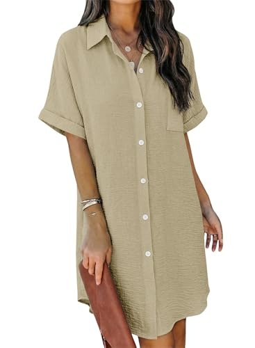 Angerella Women's Button-Down Swimsuit Cover-Up Blouse: $23.06