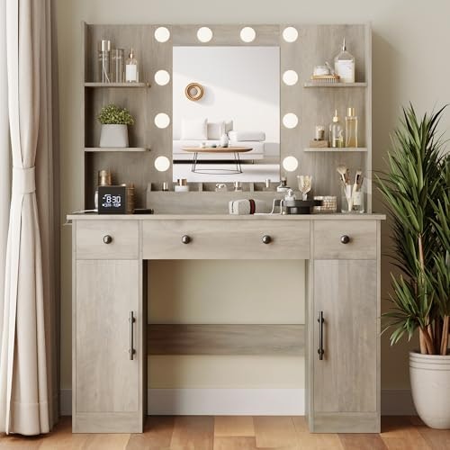 Wodeer 43-inch Makeup Vanity Desk with Mirror and Lights: $161.49 Wodeer 43-inch Makeup Vanity Desk with Mirror and Lights: $161.49