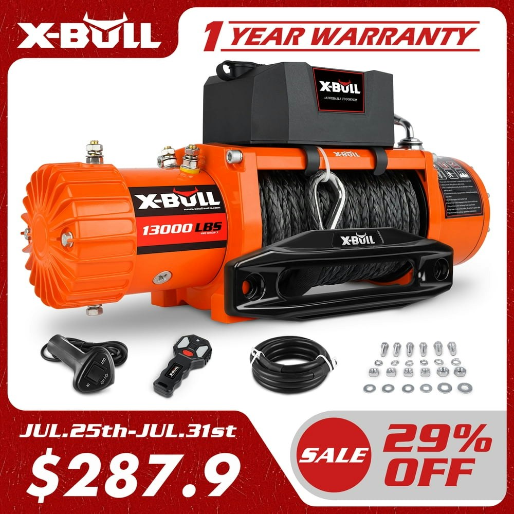 X-BULL 13,000-lb 12V Electric Winch: $287.90 X-BULL 13,000-lb 12V Electric Winch: $287.90