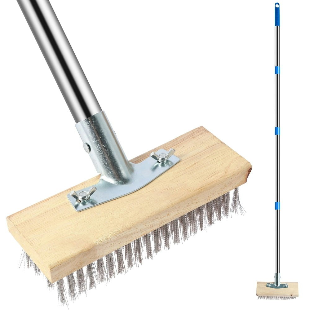 Stainless Steel Wire Floor Brush with 4-Section Handle: $16.98 Stainless Steel Wire Floor Brush with 4-Section Handle: $16.98