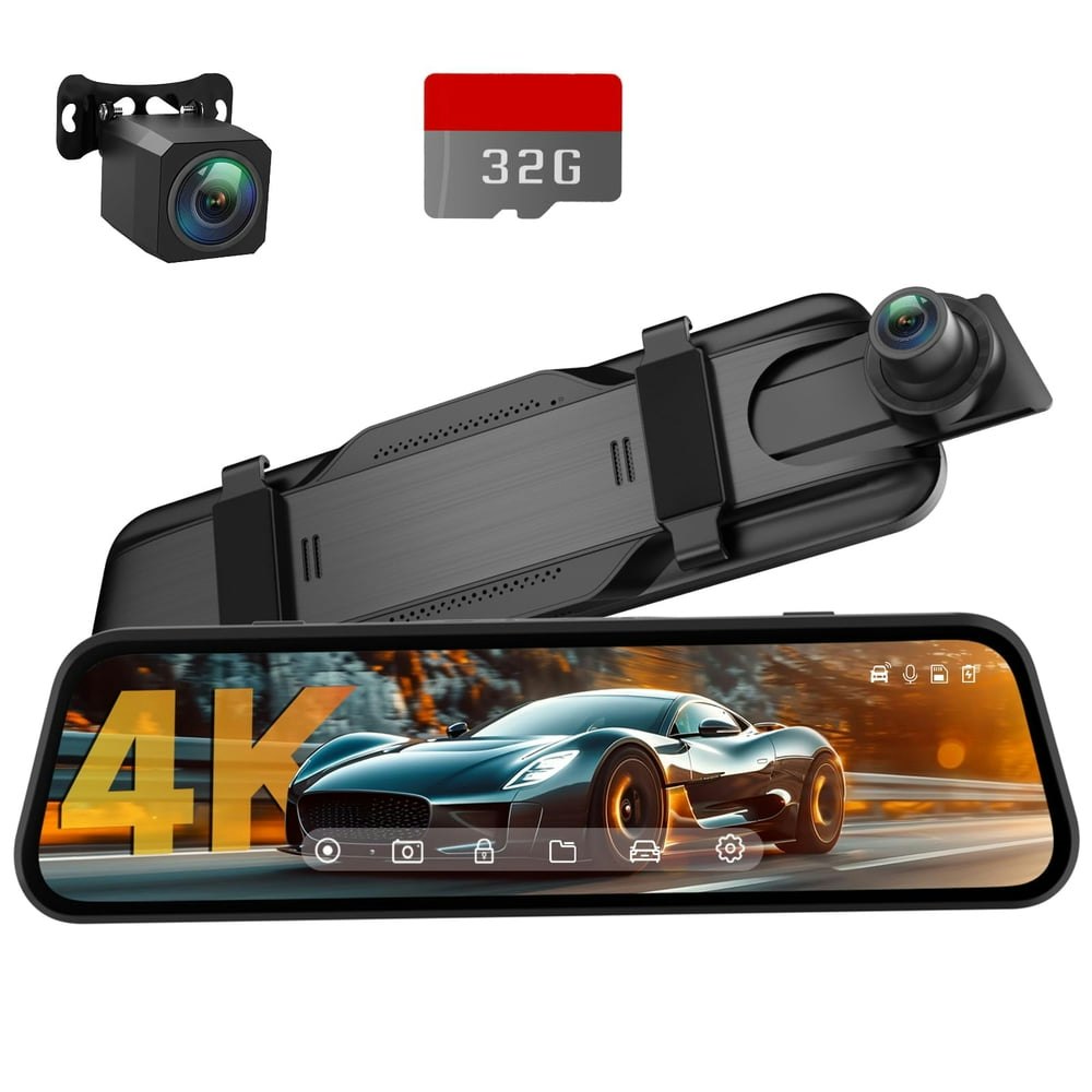 Alilyy 10-inch 4K Front and 1080p Rear Mirror Dash Cam: $37.79 Alilyy 10-inch 4K Front and 1080p Rear Mirror Dash Cam: $37.79