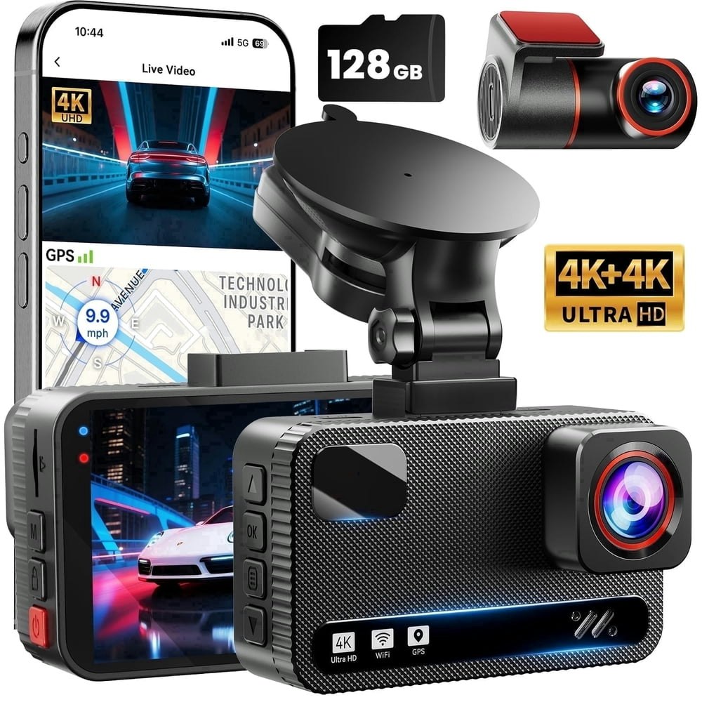 4K Front and Rear Dash Cam: $79.99 4K Front and Rear Dash Cam: $79.99