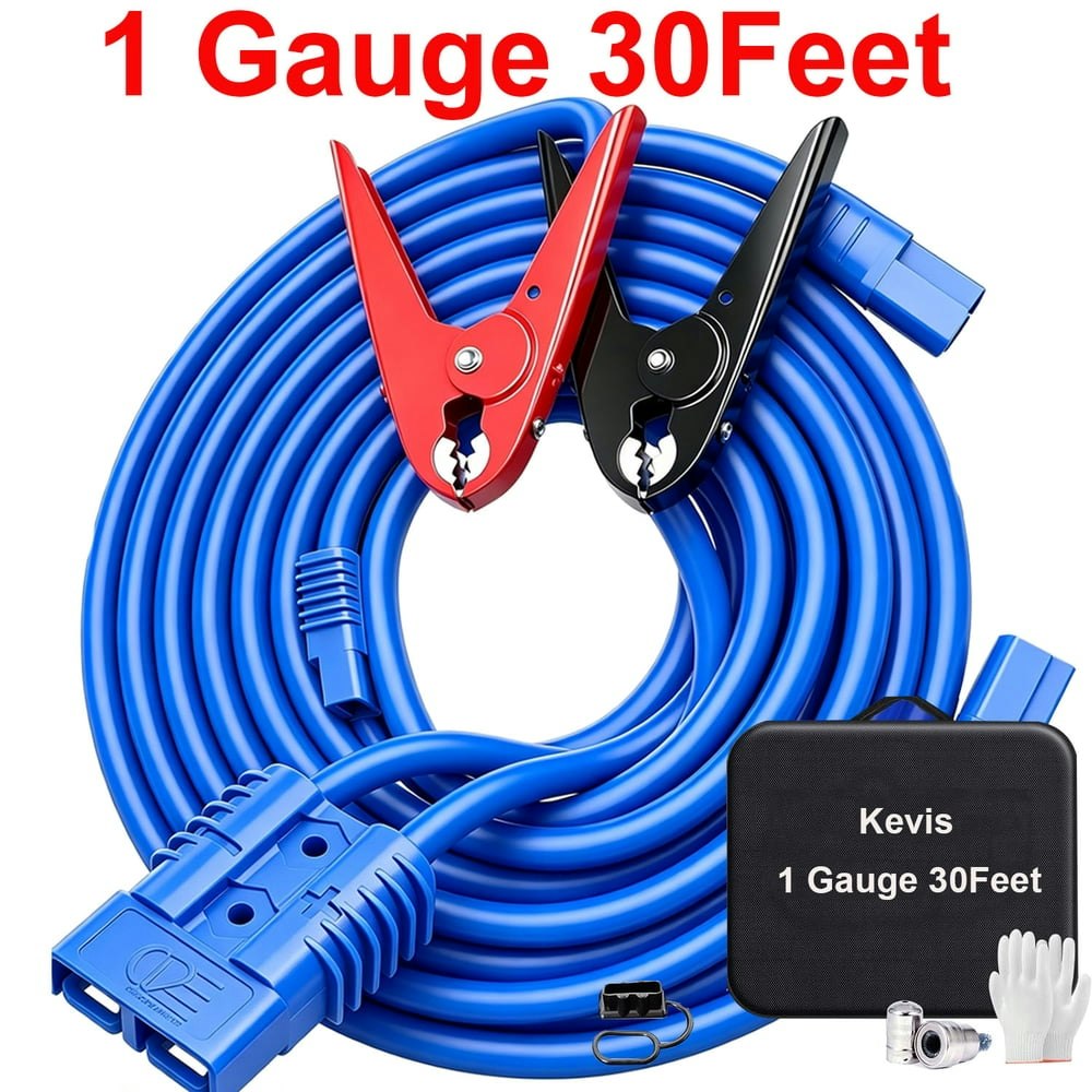 Kevis 1-Gauge 800A Quick-Connect Jumper Cables 30-Foot: $63 Kevis 1-Gauge 800A Quick-Connect Jumper Cables 30-Foot: $63