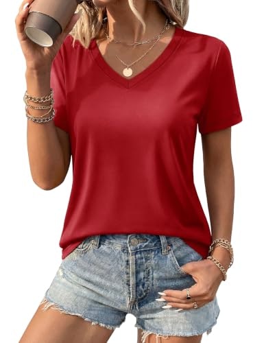 Yucolen Women's V-Neck Cotton T-Shirt: $12.97 Yucolen Women's V-Neck Cotton T-Shirt: $12.97