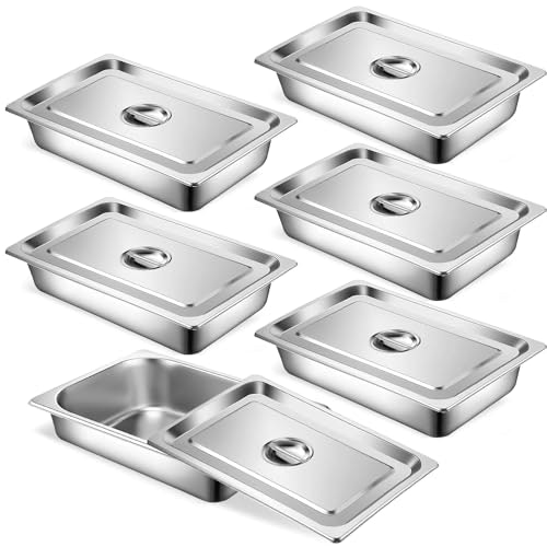 Stainless Steel Full-Size 2.5-Inch Deep Hotel Pans with Lids 6-Pack: $84.99 Stainless Steel Full-Size 2.5-Inch Deep Hotel Pans with Lids 6-Pack: $84.99