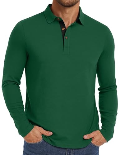 Pegeno Men's Long Sleeve Polo Shirt: $19.99 Pegeno Men's Long Sleeve Polo Shirt: $19.99