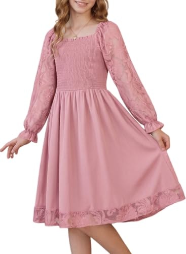 Blibean Girls' Long Sleeve Lace Dress: $26.98