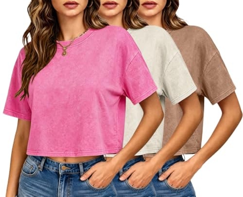 Women's Acid Wash Cropped T-Shirt 3-Pack: $31.44 Women's Acid Wash Cropped T-Shirt 3-Pack: $31.44