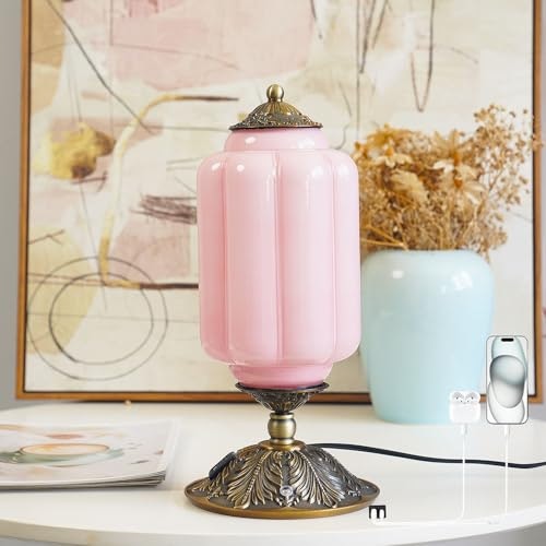 Yesids Vintage Glass Bedside Table Lamp: $71.19