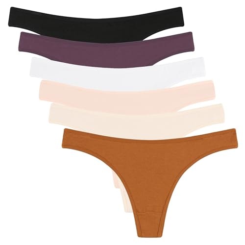 Elacucos Women's Cotton Thong Panties 6-Pack: $7.63