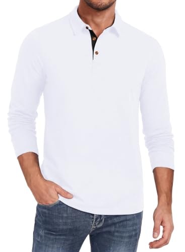 Pegeno Men's Long Sleeve Performance Polo Shirt: $19.99