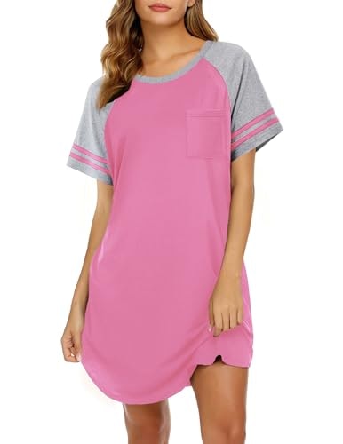 Ekouaer Women's Color Block Short Sleeve Nightgown: $9.98 Ekouaer Women's Color Block Short Sleeve Nightgown: $9.98