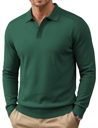 Coofandy Men's Slim Fit Knit Polo Sweater: $24.69