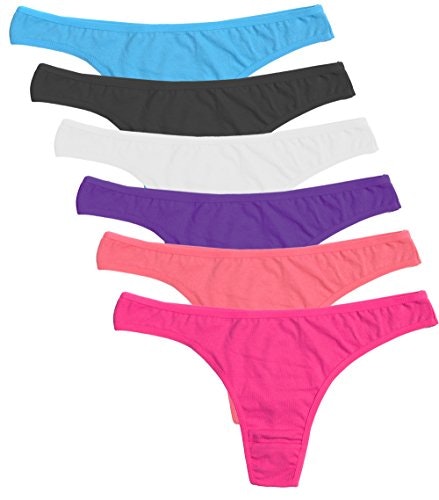 Elacucos Women's Cotton Thong Panties 6-Pack: $7.64 Elacucos Women's Cotton Thong Panties 6-Pack: $7.64