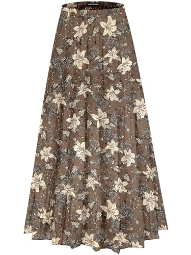 Mjbgshow Women's Floral Chiffon A-Line Maxi Skirt: $29.98
