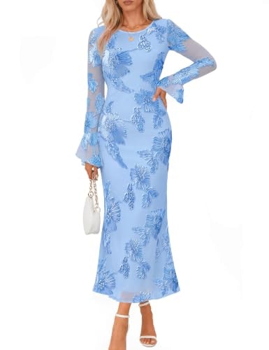 Fayenne Women's Floral Mesh Cocktail Midi Dress: $39.99 Fayenne Women's Floral Mesh Cocktail Midi Dress: $39.99