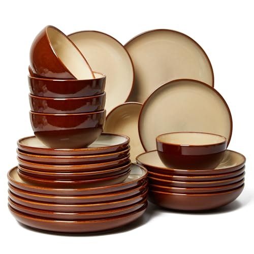 Pokini Stoneware Dinnerware Set 24-Piece: $135.99