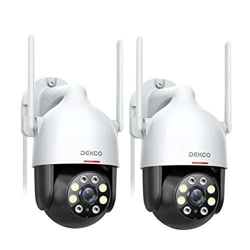 Dekco 2K Pan-Tilt Outdoor WiFi Security Camera 2-Pack: $67.97