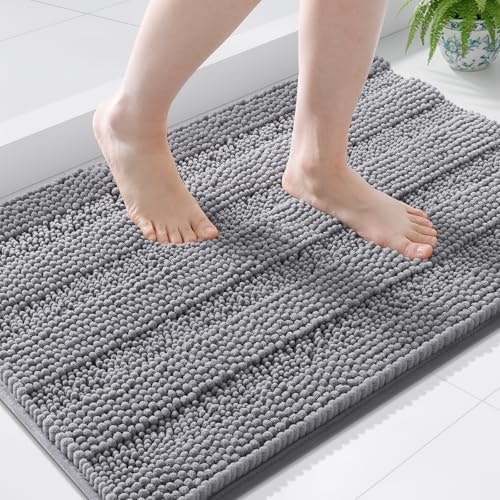 Grandaily 36" x 24" Chenille Striped Bath Mat: $24.69