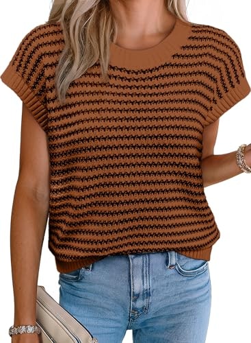Evaless Women's Oversized Striped Sweater Vest: $14.99 Evaless Women's Oversized Striped Sweater Vest: $14.99