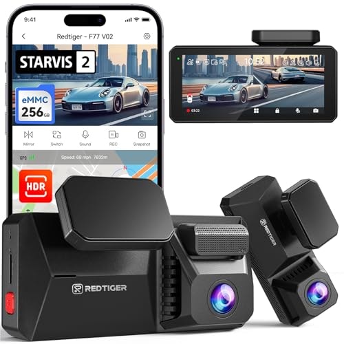 Redtiger F77 V2 Dual 4K Dash Cam 256GB: $229.99