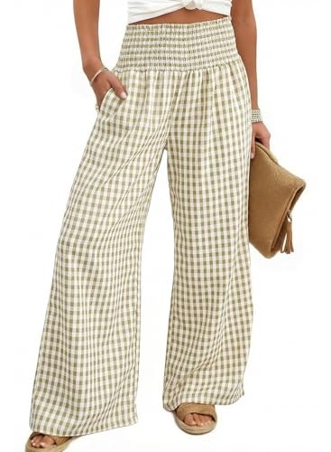Dokotoo Women's High Waisted Checkered Pants: $16.99 Dokotoo Women's High Waisted Checkered Pants: $16.99