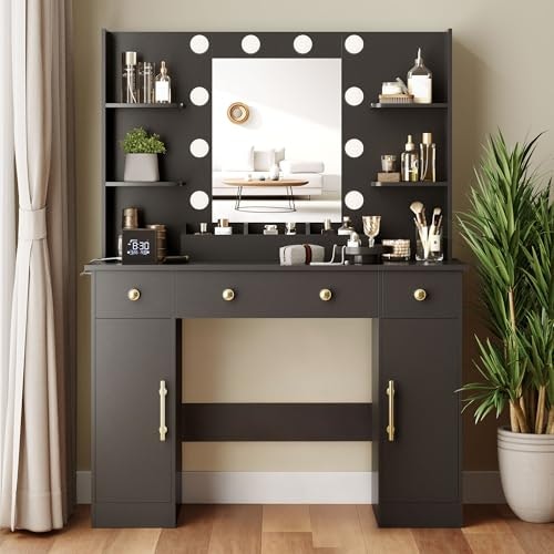 Wodeer 43" Makeup Vanity Desk with Mirror and Lights: $152.98 Wodeer 43" Makeup Vanity Desk with Mirror and Lights: $152.98