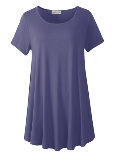 Larace Women's Plus Size Short Sleeve Tunic 6X: $19.98 Larace Women's Plus Size Short Sleeve Tunic 6X: $19.98
