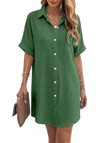Angerella Women's V-Neck Short Sleeve Swimsuit Cover Up Shirt: $19.76 Angerella Women's V-Neck Short Sleeve Swimsuit Cover Up Shirt: $19.76