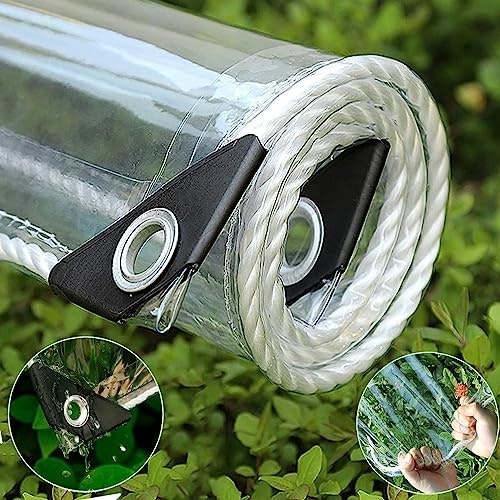 Clear Tarp 8x8ft 14-Mil Heavy Duty Waterproof Tarp: $28.50