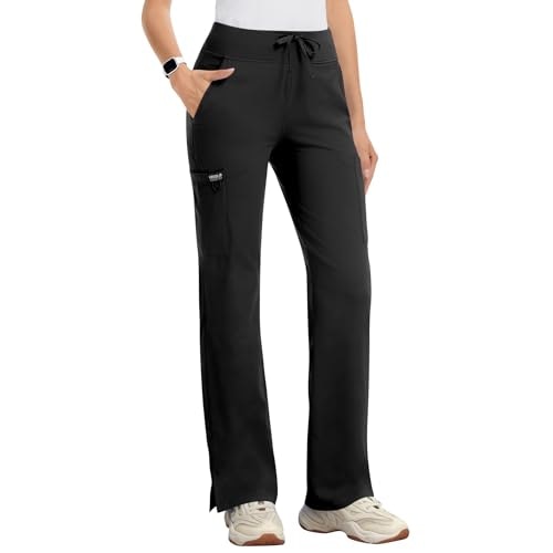 Kecols Women's High-Rise Straight Leg Cargo Scrub Pants: $29.99