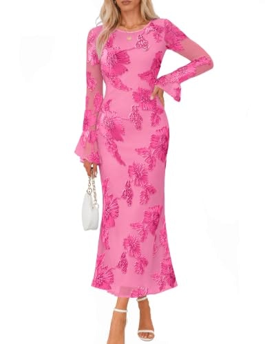 Fayenne Women's Floral Long Sleeve Wedding Guest Maxi Dress: $38.99 Fayenne Women's Floral Long Sleeve Wedding Guest Maxi Dress: $38.99