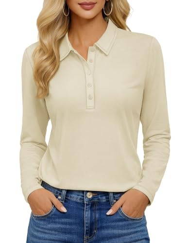 Yucolen Women's Long Sleeve Collared Golf Shirt: $16.98 Yucolen Women's Long Sleeve Collared Golf Shirt: $16.98