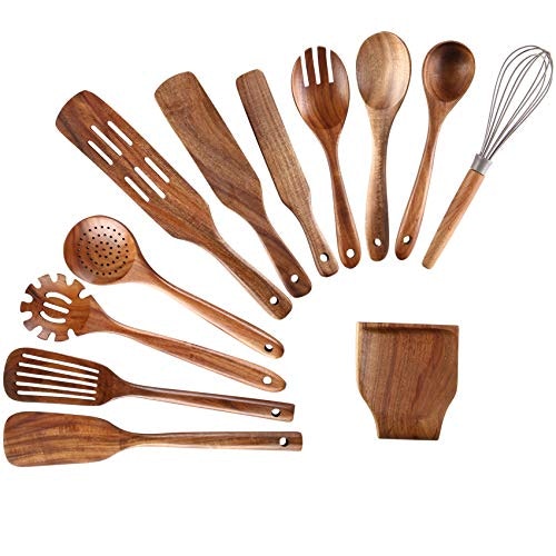 Nayahose 12-Piece Teak Wooden Kitchen Utensil Set: $29.74 Nayahose 12-Piece Teak Wooden Kitchen Utensil Set: $29.74