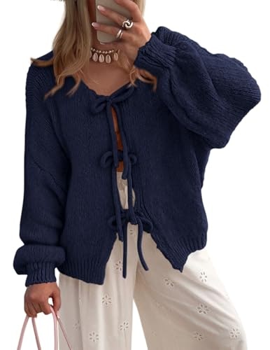Prettygarden Women's Tie-Front Bow Cardigan Sweater: $31.99