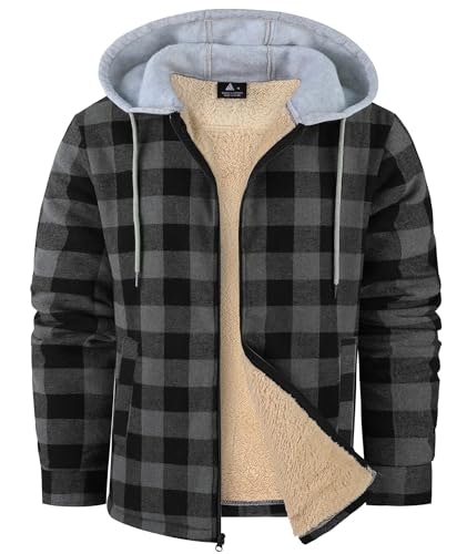 Wenttuo Men's Sherpa-Lined Flannel Plaid Jacket: $43.69 Wenttuo Men's Sherpa-Lined Flannel Plaid Jacket: $43.69