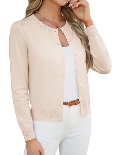 Grace Karin Women's Long Sleeve Button-Down Crop Cardigan: $18.99