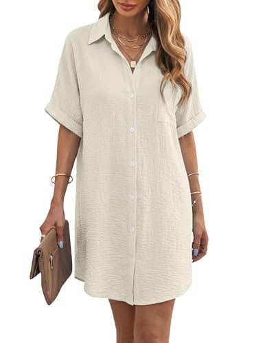 Angerella Women's Short Sleeve Button-Down Swimsuit Coverup: $19.76 Angerella Women's Short Sleeve Button-Down Swimsuit Coverup: $19.76