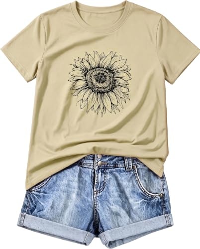 Women's Sunflower Print Crewneck T-Shirt: $6.79 Women's Sunflower Print Crewneck T-Shirt: $6.79