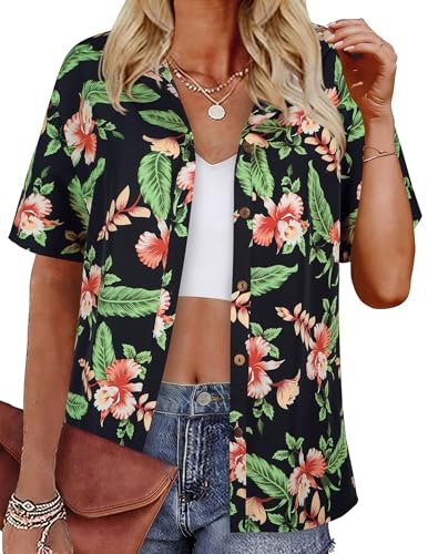 Lilychic Women's Tropical Floral Hawaiian Shirt: $14.27 Lilychic Women's Tropical Floral Hawaiian Shirt: $14.27