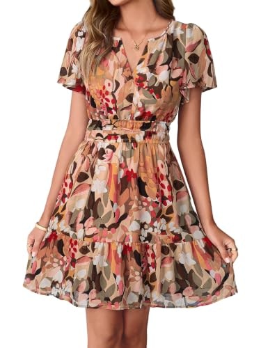 Simplee Women Floral V-Neck A-Line Mini Dress: $36.48 Simplee Women Floral V-Neck A-Line Mini Dress: $36.48