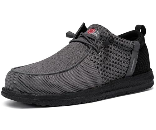 Larnmern Men's Steel Toe Slip-On Loafer Sneakers: $38.98 Larnmern Men's Steel Toe Slip-On Loafer Sneakers: $38.98