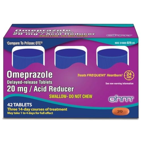 Ohm 20mg Omeprazole Delayed-Release Acid Reducer 42-Count: $6.18 Ohm 20mg Omeprazole Delayed-Release Acid Reducer 42-Count: $6.18