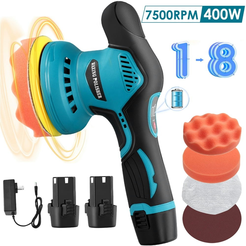 Alilyy Cordless Car Buffer and Polisher Kit 2-Battery Pack: $34.19
