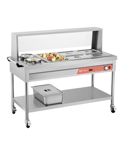 Vevor 1,800W 5-Pan 2-Pot Commercial Electric Steam Table: $474.01 Vevor 1,800W 5-Pan 2-Pot Commercial Electric Steam Table: $474.01