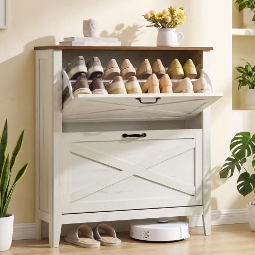 Vasagle Farmhouse 2-Drawer Shoe Cabinet: $79.98 Vasagle Farmhouse 2-Drawer Shoe Cabinet: $79.98